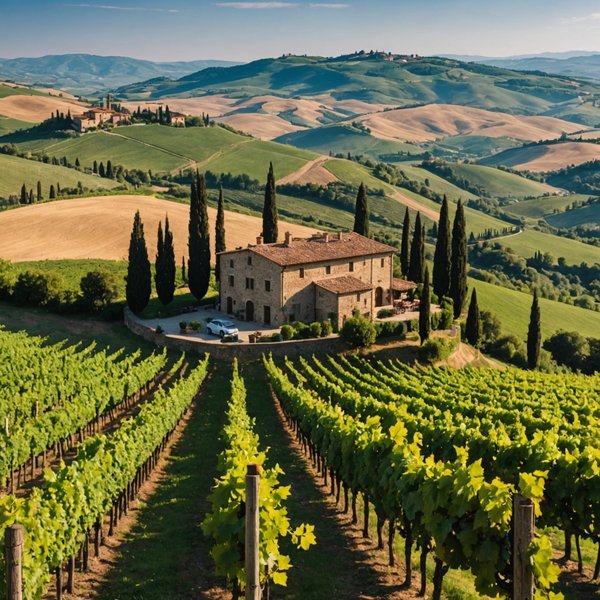 Où peut-on séjourner en Toscane pour des vacances avec des cours de cuisine et des visites de vignobles?