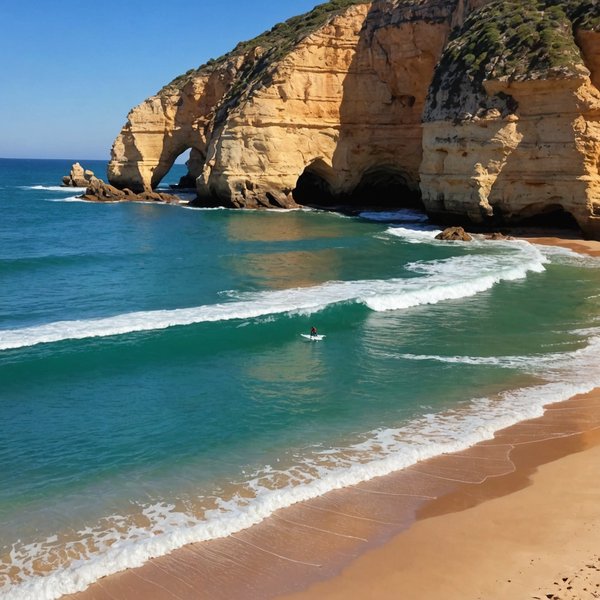 Quels sont les critères pour choisir une location de vacances en Algarve avec des cours de surf et des visites de grottes marines?